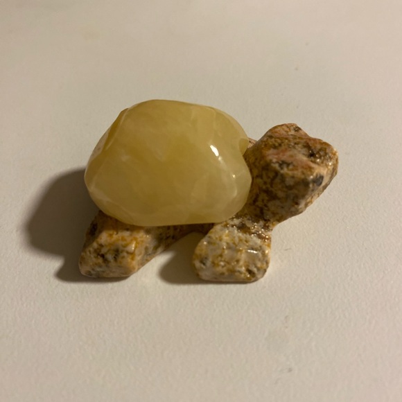 Polished Yellow Stone Turtle Figurine - Picture 2 of 7